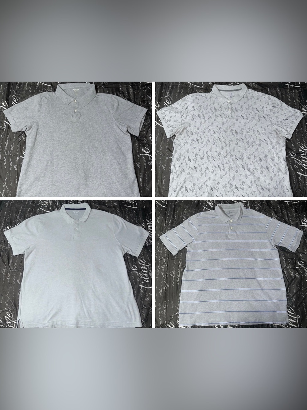 4 Men’s Grey XL XXL Big & Tall Polos Sonoma George Saddlebred Faded Glory Lot